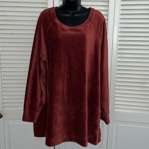 NWT Soft Surroundings Womens Caroline Tunic Corduroy Velour Bottom back Pullover
